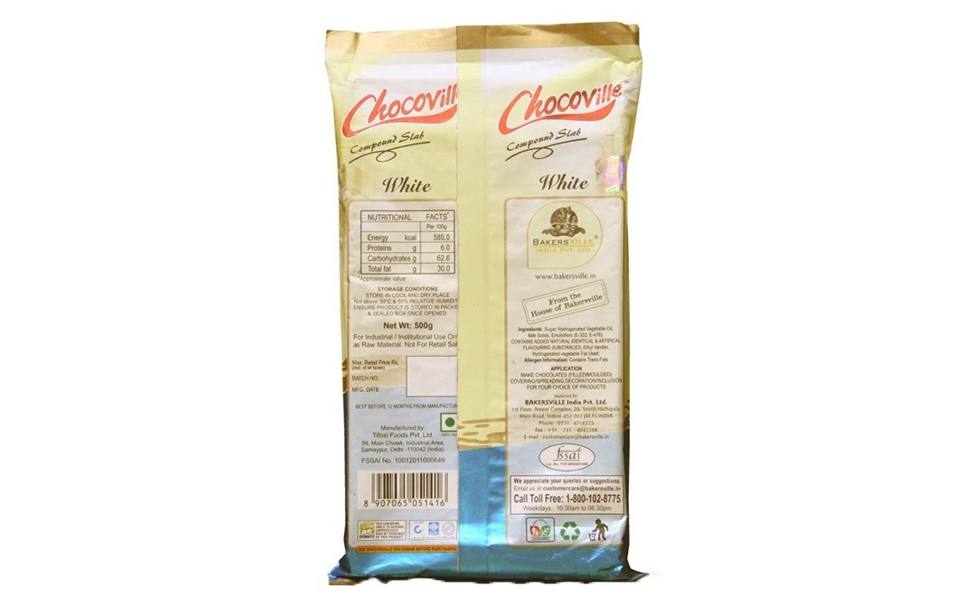 Chocoville White Compound Slab    Pack  500 grams